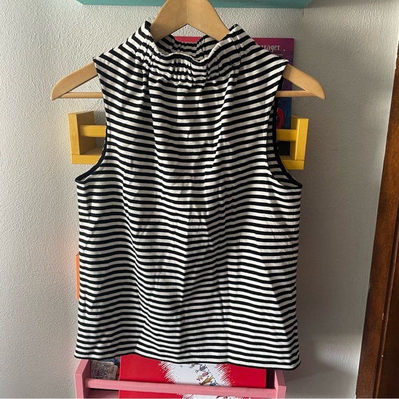 Tibi Tops - Tibi Ren Stripe Knit Shirred Top